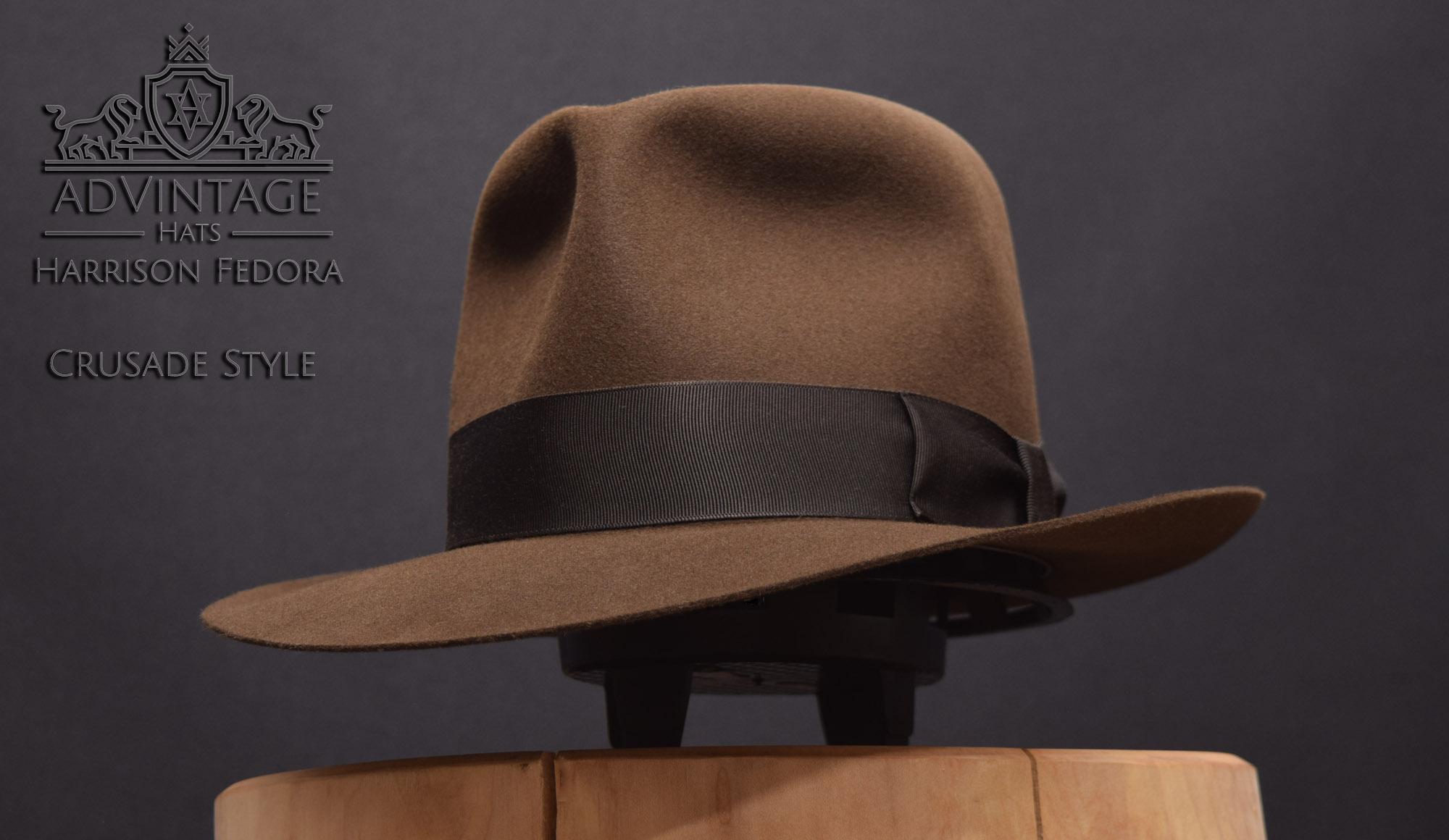 Harrison Fedora Hat - 100% Rabbit fur felt - Old Sable