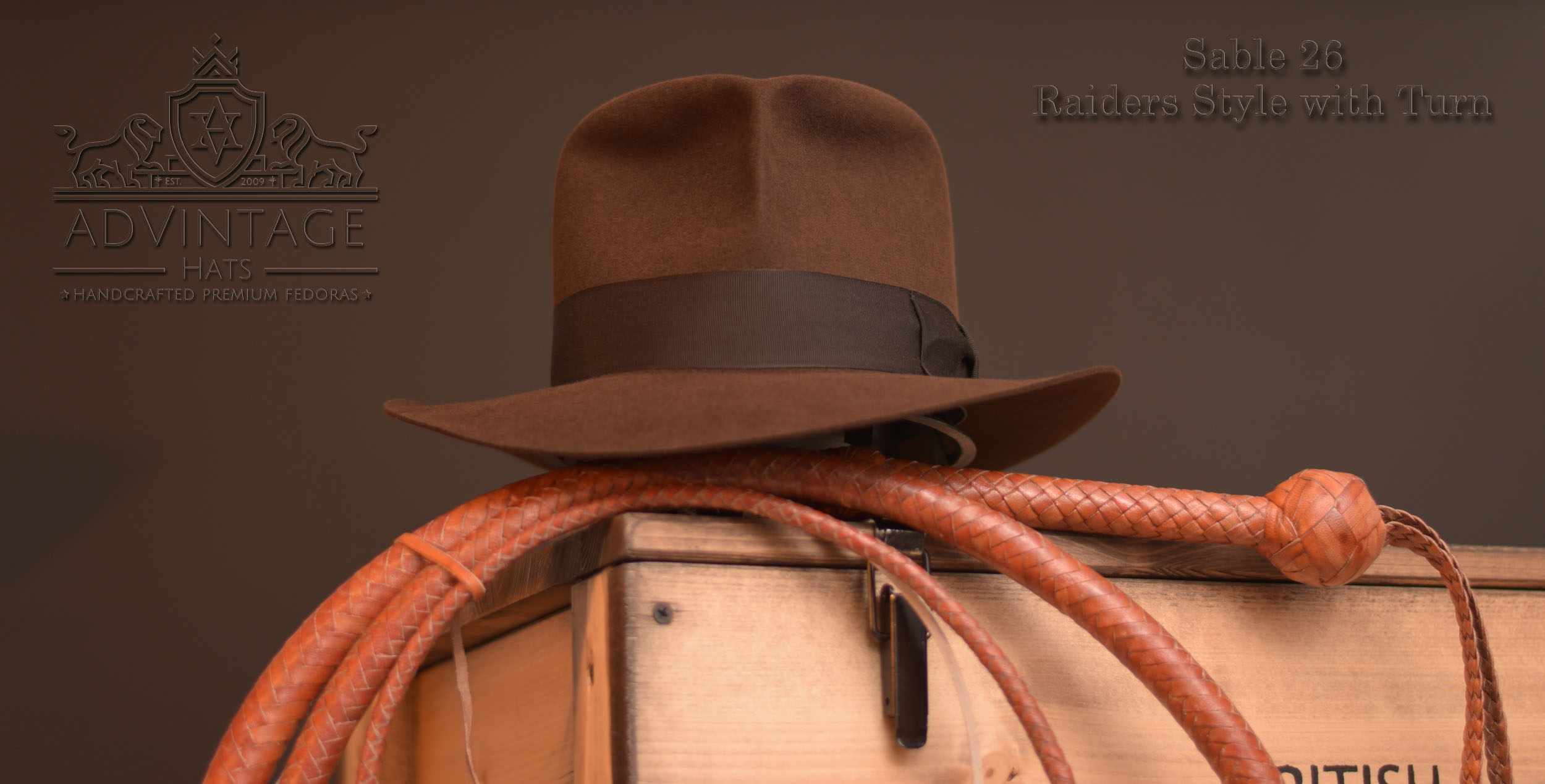 Harrison Fedora Hat - 100% Rabbit fur felt - Sable 26