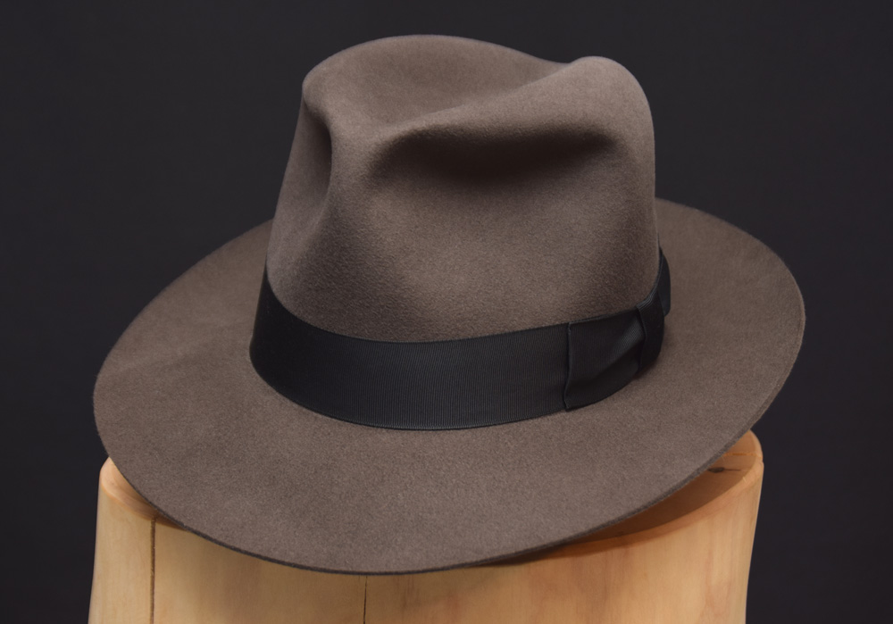 Harrison Fedora Hat - 100% Rabbit fur felt - Smoke Grey